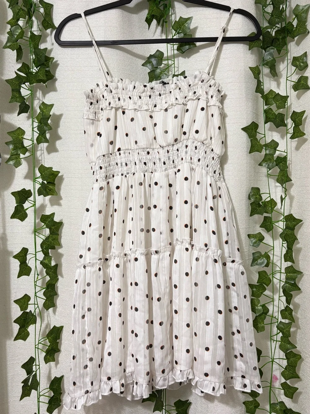 Simple White Sundress with Polka Dots